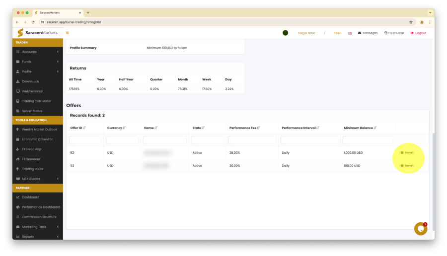 How to Follow a Copy Trade with SaracenMarkets 4 How to Follow a Copy Trade with SaracenMarkets 3